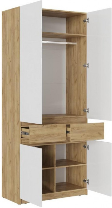 Модульная прихожая Роджинамиф, композиция 3 (Графит, Дуб Крафт Золотой)