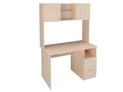Стол письменный с надстройкой Дуб молочный/Дуб молочный