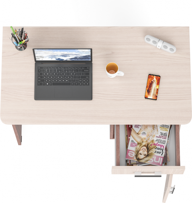 письменный стол С-МД-1-09, ясень шимо светлый/ясень шимо тёмный