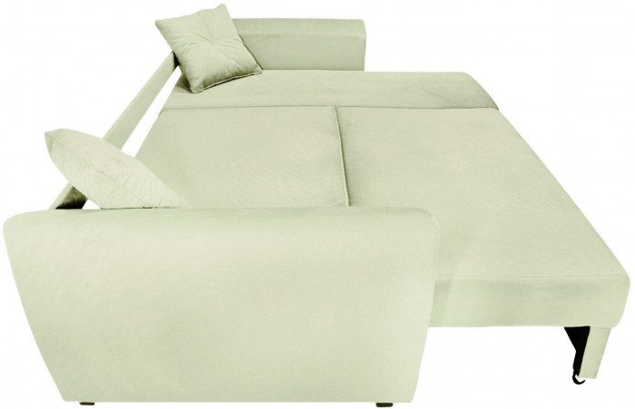 Диван-кровать угловой Амстердам Люкс, 160х200, еврокнижка, велюр, бежевый