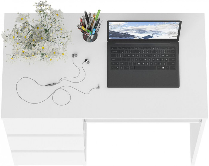 Мори компьютерный стол МС-6 левый, белый