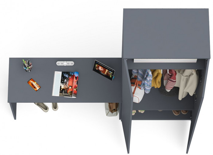 Мори письменный стол МСП1200.1 + Шкаф МШ800.1, графит