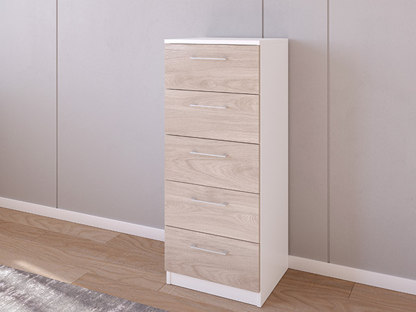 Комод 02/23 45х40х110 Белый/Кастелло Серый