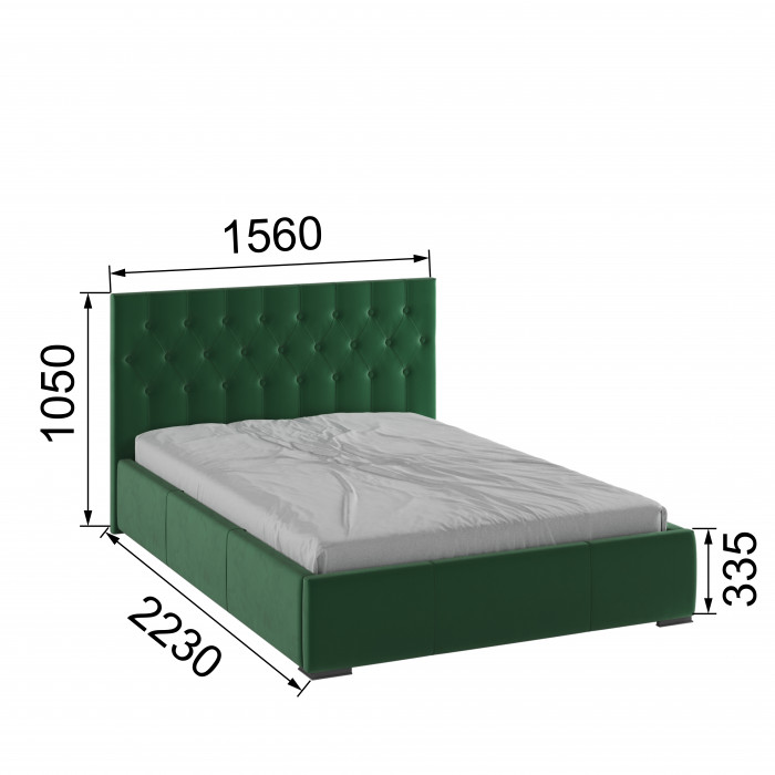 Октавия Кровать интерьерная 140 изумруд ромб, ортопед