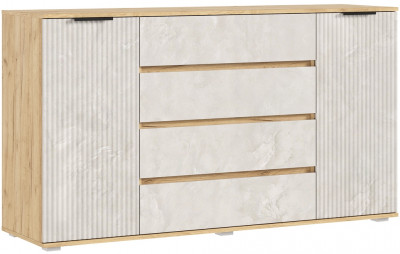 Марвэл Комод 2 двери 4 ящика (1600), Дуб крафт/Мальта