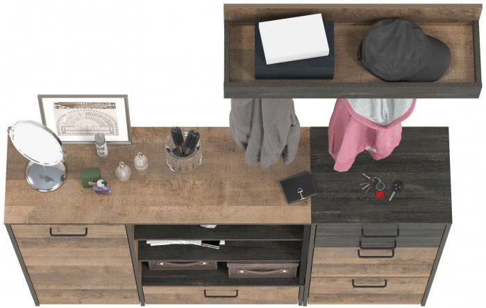 Трувор Прихожая 155, дуб гранж песочный/интра