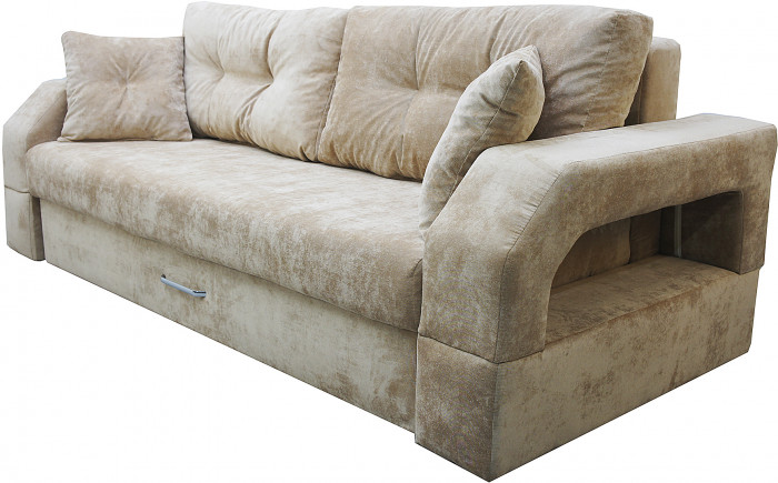 Диван-еврокнижка Манчестер 160х200, с подсветкой 05, велюр бежевый