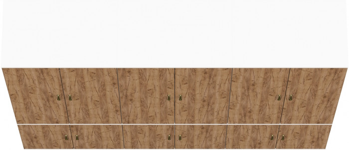 Лидер-8 Шкаф МД 19Б 3 шт., белый шагрень/крафт золото