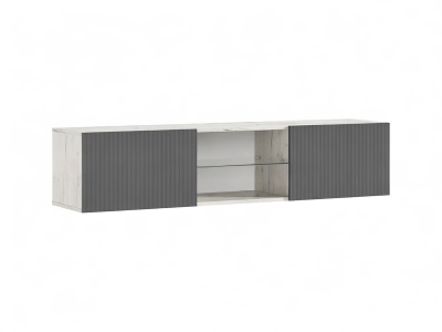 Оскар Тумба ТВ подвесная (Графит Софт NEW, Дуб Крафт Белый)