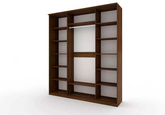 Шкаф купе Модерн 2076х600 3-х дверный 3-х секционный зеркальный венге