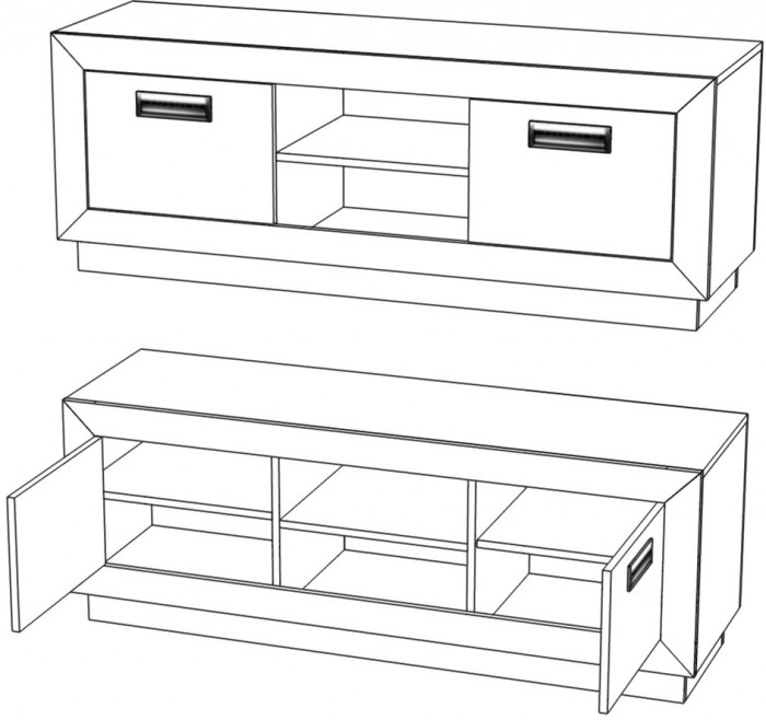 Тумба для медиатехники "Эстель" - Дуб полярный/Сосна натуральная