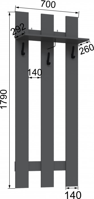 Вешалка Мадрид (0,7), Графит серый