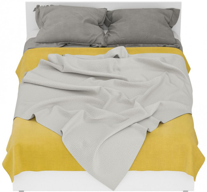 Стандарт Кровать с ящиками 1400, цвет белый, ШхГхВ 143,5х203,5х70 см., сп.м. 1400х2000 мм., без матраса, основание есть