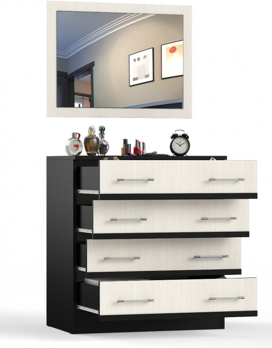 Сакура Комод + Зеркало, венге/дуб лоредо