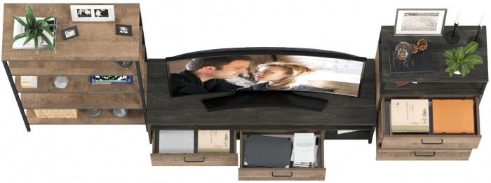 Трувор Гостиная 084, дуб гранж песочный/интра