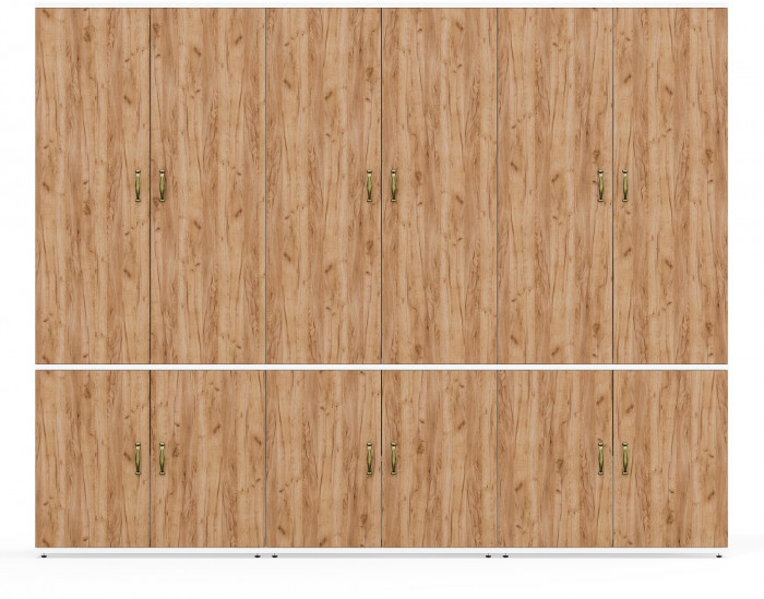 Лидер-8 Шкаф МД 20Б 3 шт., белый шагрень/крафт золото