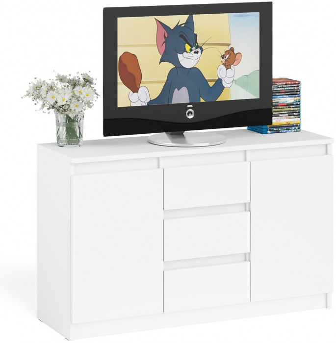 Мори Комод МК1200.3, цвет белый, ШхГхВ 120,4х41х73 см.