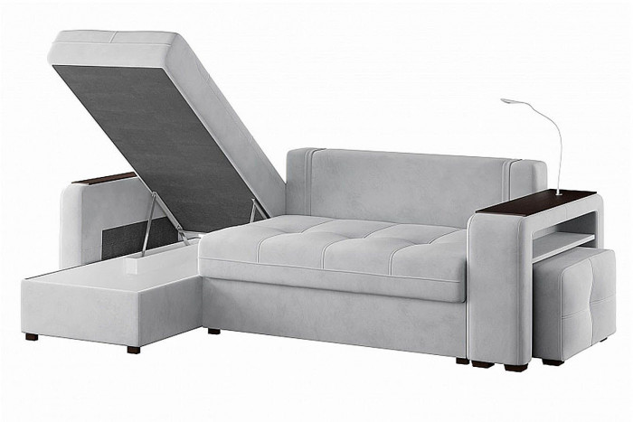 Диван угловой Smart 4 Б3-1Пф-2Т-Б4 Велюр Ультра Смог