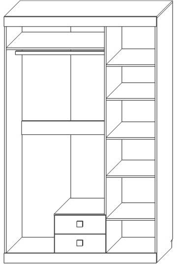 Шкаф трехдверный с ящиками "Лондон" - Оникс/Бетон пайн светлый