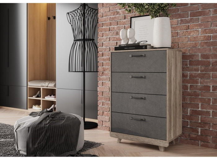 Комод "Мегаполис" КМ-02 Дуб каньон/M18 серый