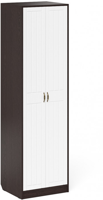 Прихожая П-6 Компоновка № 27, венге/фасады МДФ белое дерево фрезеровка прованс