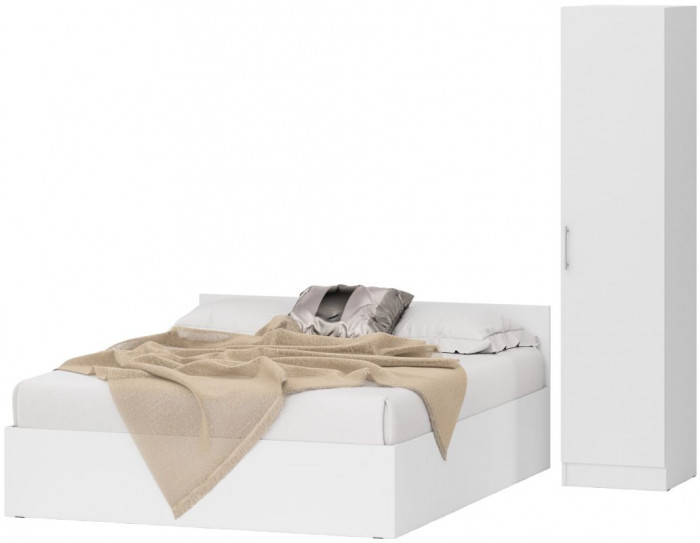 Кровать с ящиками 1600 + Пенал Стандарт, белый