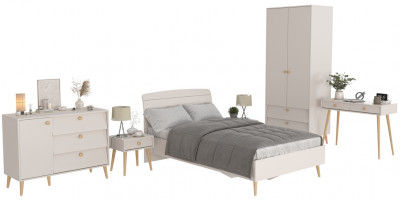 Афина Спальня 01-1200, цвет кашемир серый, сп.м. 1200х2000 мм., б/м, основание есть - фанера