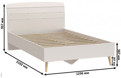 Афина Спальня 01-1200, цвет кашемир серый, сп.м. 1200х2000 мм., б/м, основание есть - фанера