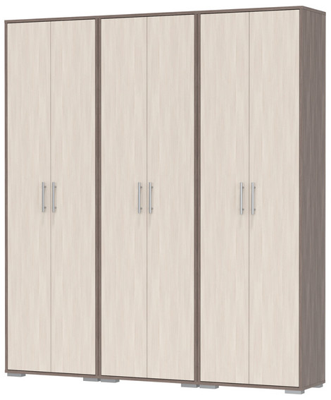 Три шкафа для одежды Домино 2-3430бод.тем/св, бодега тёмный/бодега светлый