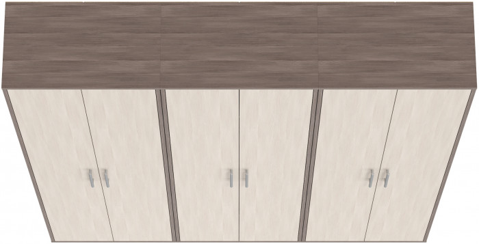 Три шкафа для одежды Домино 2-3430бод.тем/св, бодега тёмный/бодега светлый