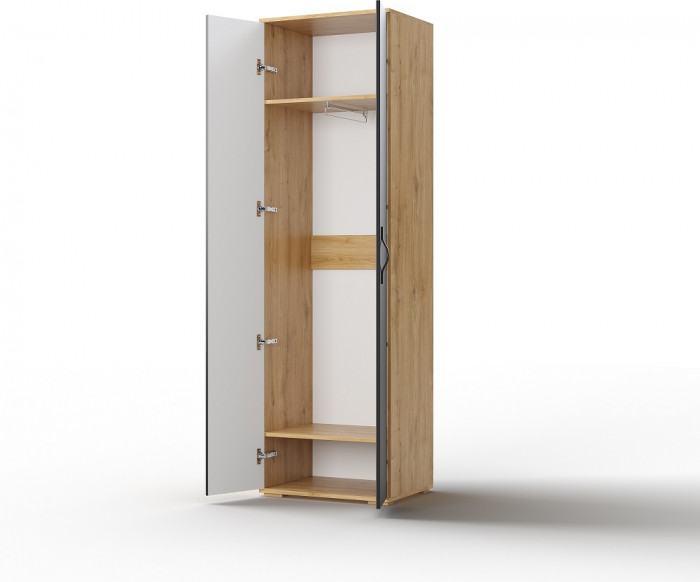 Шкаф для одежды "Элана" - Дуб наварра/Черный шагрень