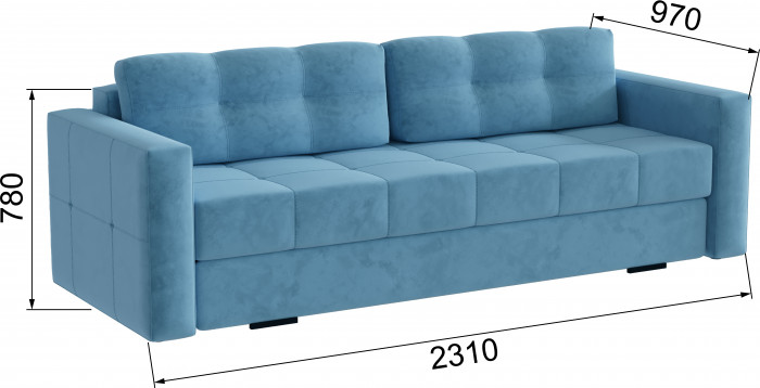 Диван раскладной Брэй светло-голубой