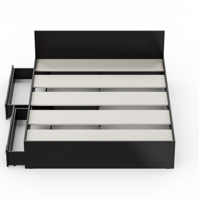 Стандарт Кровать с ящиками 1600, цвет венге, ШхГхВ 163,5х203,5х70 см., сп.м. 1600х2000 мм., без матраса, основание есть