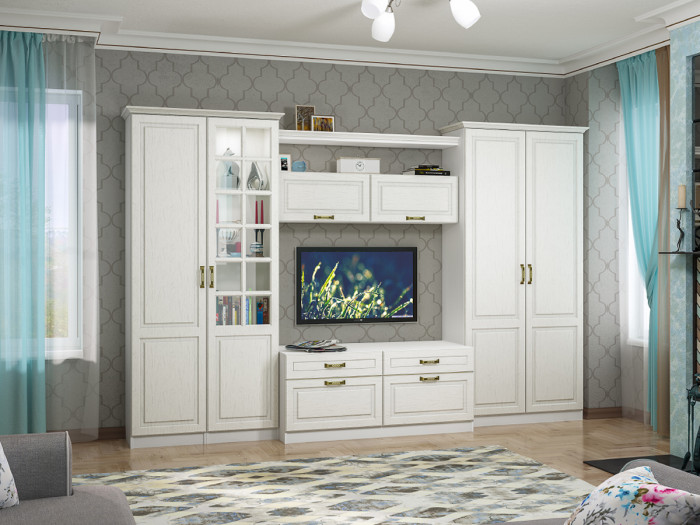 Ливерпуль Шкаф-пенал + карниз, цвет ясень ваниль/белый, ШхГхВ 50х41,4х220,3 см.(без учёта карниза), 58,2х43,5х223,5 см.(с карнизом), универс. сборка