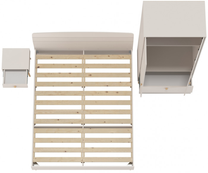 Афина Спальня Кровать 1600 + Шкаф 2-х дверный + Тумба, кашемир серый