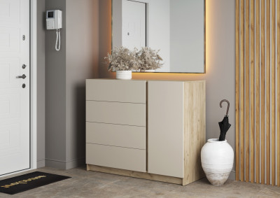 Бостон Комод КМ-001 ЛДСП, крафт серый/кашемир