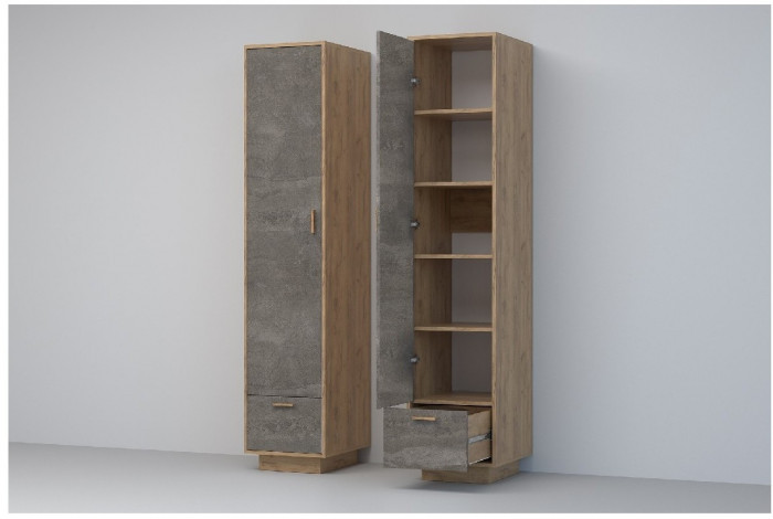 Эго Пенал П-1 ПД (Глянец Белый/Дуб Крафт Золотой)