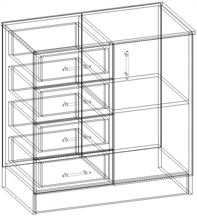Комод К800-1Д (Ясень шимо)