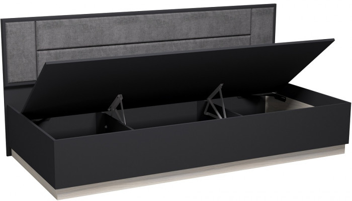 Кровать Аурелио 80, Антрацит-Блеквуд Сатиновый