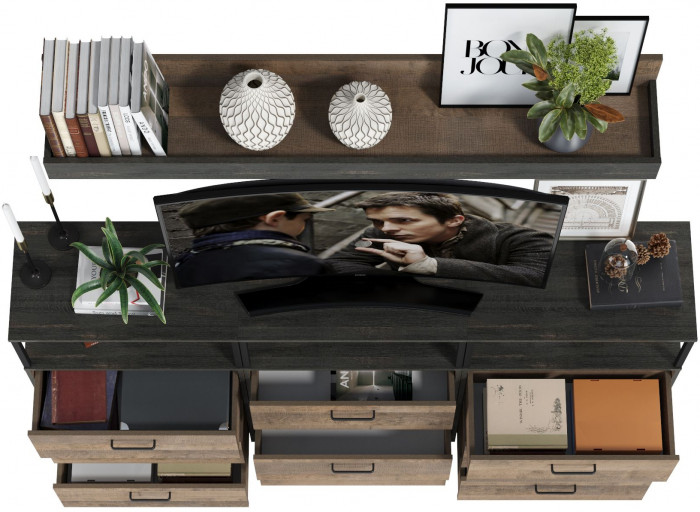 Трувор Гостиная 003, цвет дуб гранж песочный/интра, ШхГхВ 198х37х195 см.