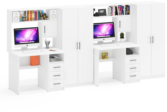 С-МД-СК9 Компоновка № 08, цвет белый шагрень, ШхГхВ 344х70х160 см., НЕ универсальная сборка