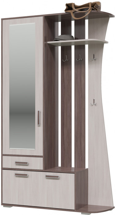Прихожая 2-3424бод.тем/св Мокко, цвет бодега тёмный/бодега светлый, ШхГхВ 120х38х210 см., универсальная сборка