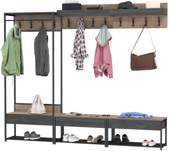 Трувор Прихожая 227, дуб гранж песочный/интра