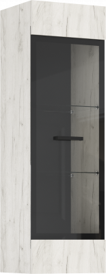 Нэнси LOFT Пенал-стекло навесной исп2 ЛДСП, Дуб Крафт Белый/Дуб Крафт Белый