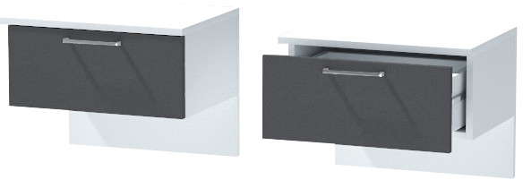 Тумба приставная "Иннэс-7", Белый/Графит