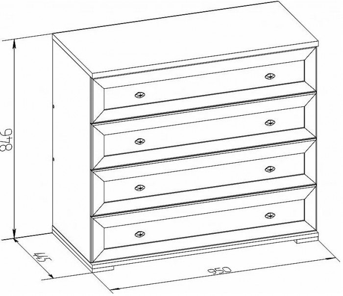 Комод широкий Sherlock 65, дуб сонома