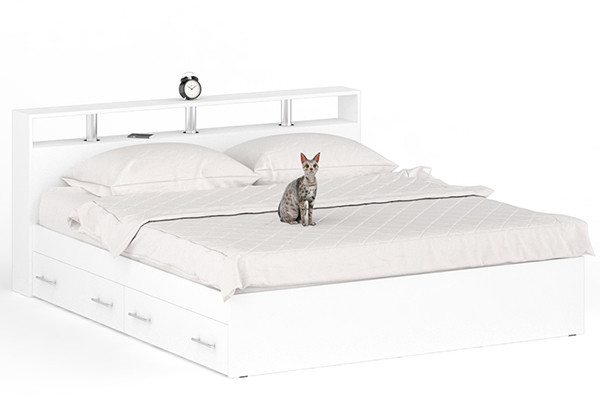 Камелия Кровать с ящиками 1800, белый
