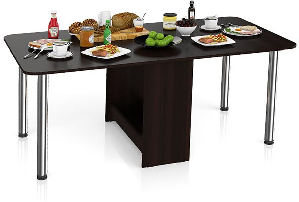 Стол-книжка обеденный МД-СО-04, венге/ножки хром