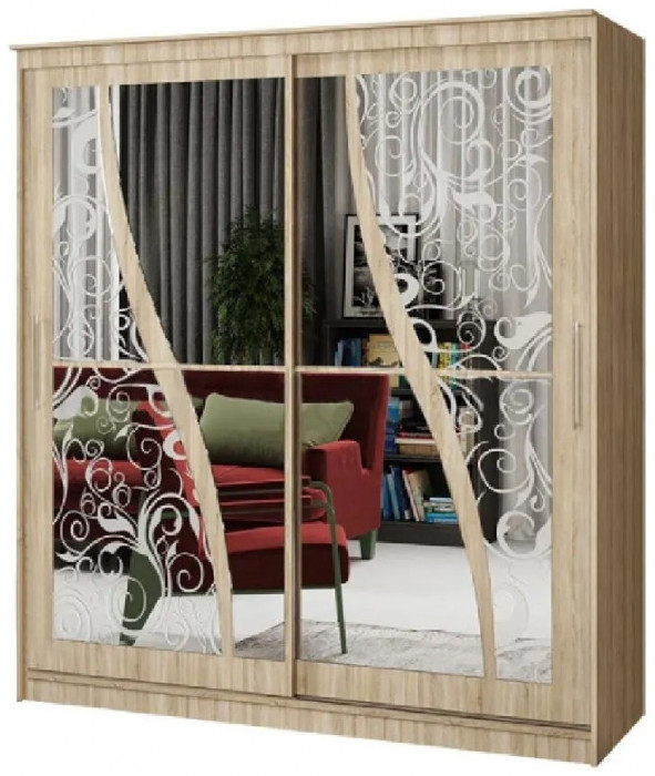 Шкаф-купе Элегант 2 2000 (Сандал светлый)