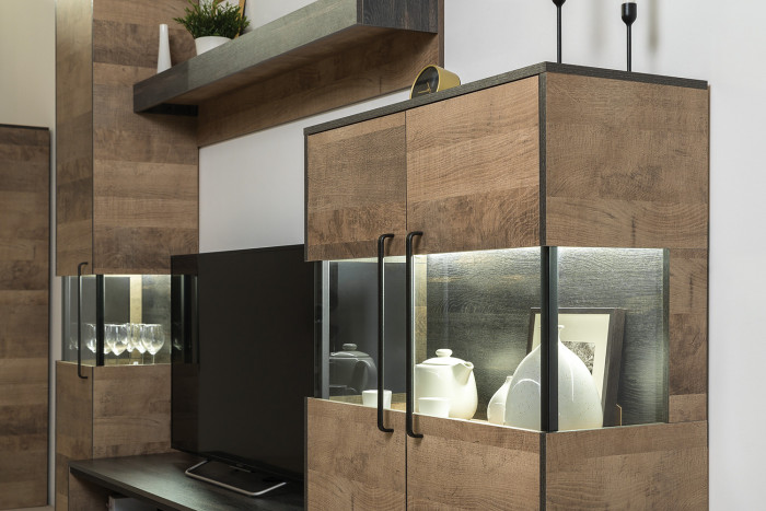 Трувор Гостиная 109, дуб гранж песочный/интра